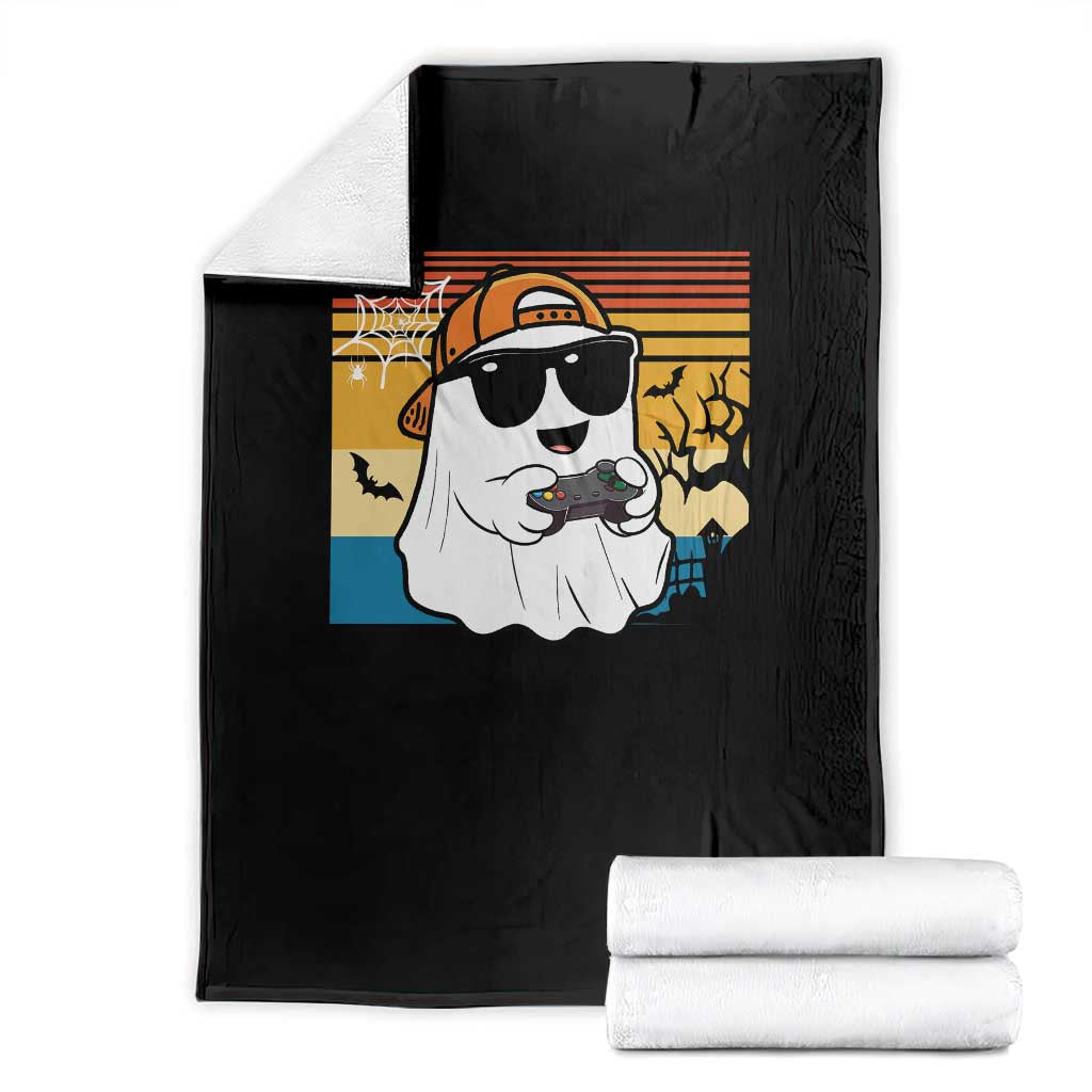 Halloween Boys Kids Ghost Gamer Scary Costume Gaming Men Throw Blanket Retro Funny Halloween - Wonder Print Shop