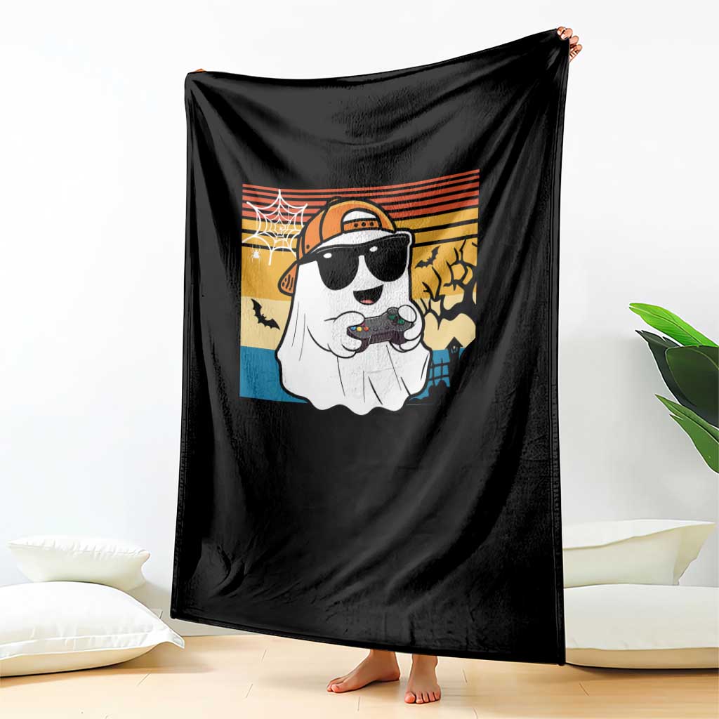 Halloween Boys Kids Ghost Gamer Scary Costume Gaming Men Throw Blanket Retro Funny Halloween - Wonder Print Shop