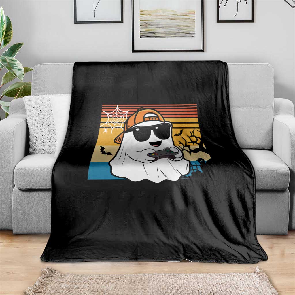 Halloween Boys Kids Ghost Gamer Scary Costume Gaming Men Throw Blanket Retro Funny Halloween - Wonder Print Shop
