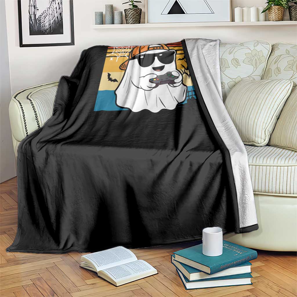 Halloween Boys Kids Ghost Gamer Scary Costume Gaming Men Throw Blanket Retro Funny Halloween - Wonder Print Shop