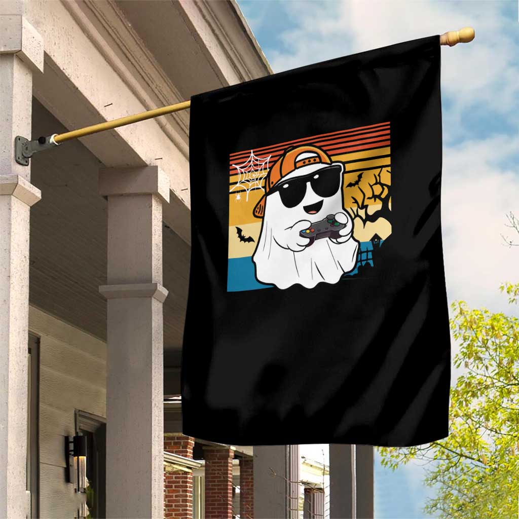Halloween Boys Kids Ghost Gamer Scary Costume Gaming Men Garden Flag Retro Funny Halloween - Wonder Print Shop