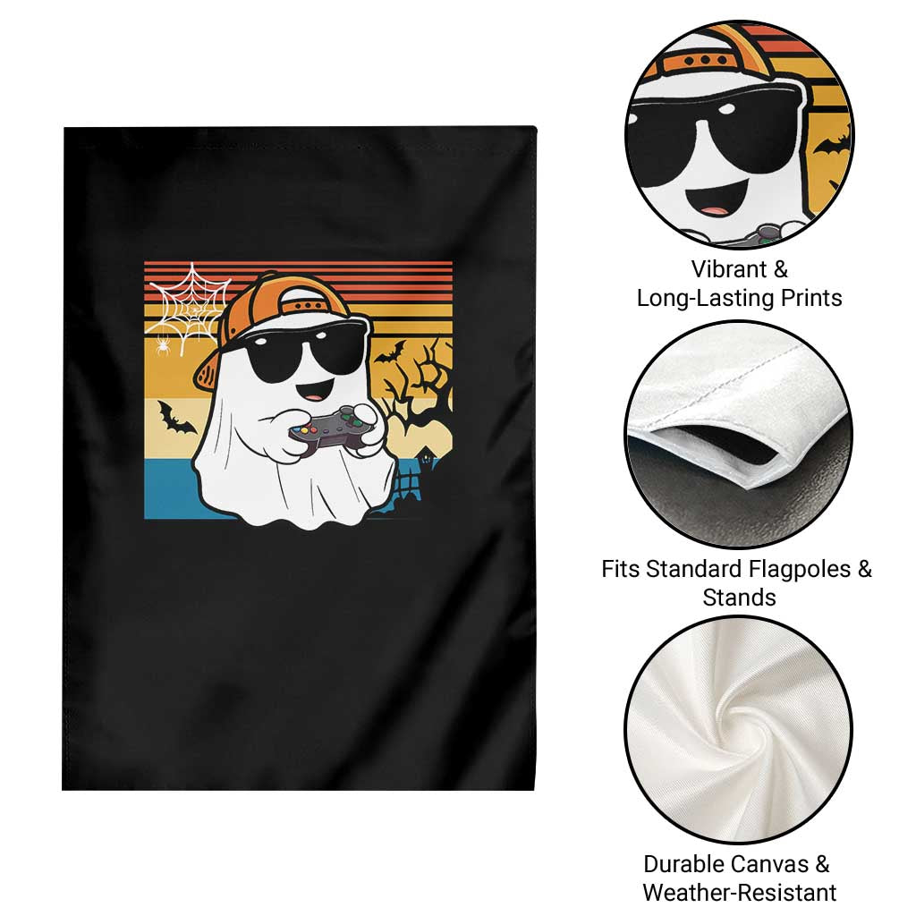 Halloween Boys Kids Ghost Gamer Scary Costume Gaming Men Garden Flag Retro Funny Halloween - Wonder Print Shop