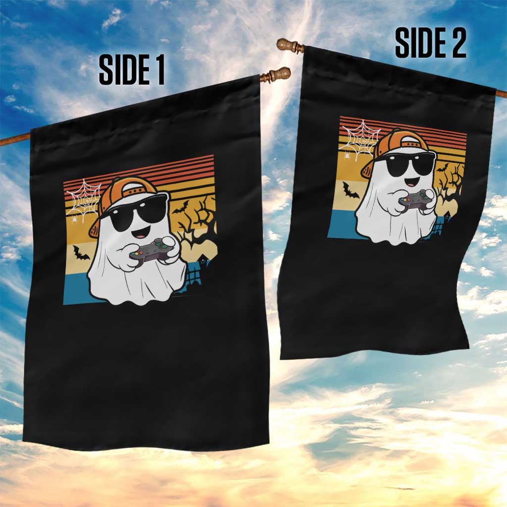 Halloween Boys Kids Ghost Gamer Scary Costume Gaming Men Garden Flag Retro Funny Halloween - Wonder Print Shop