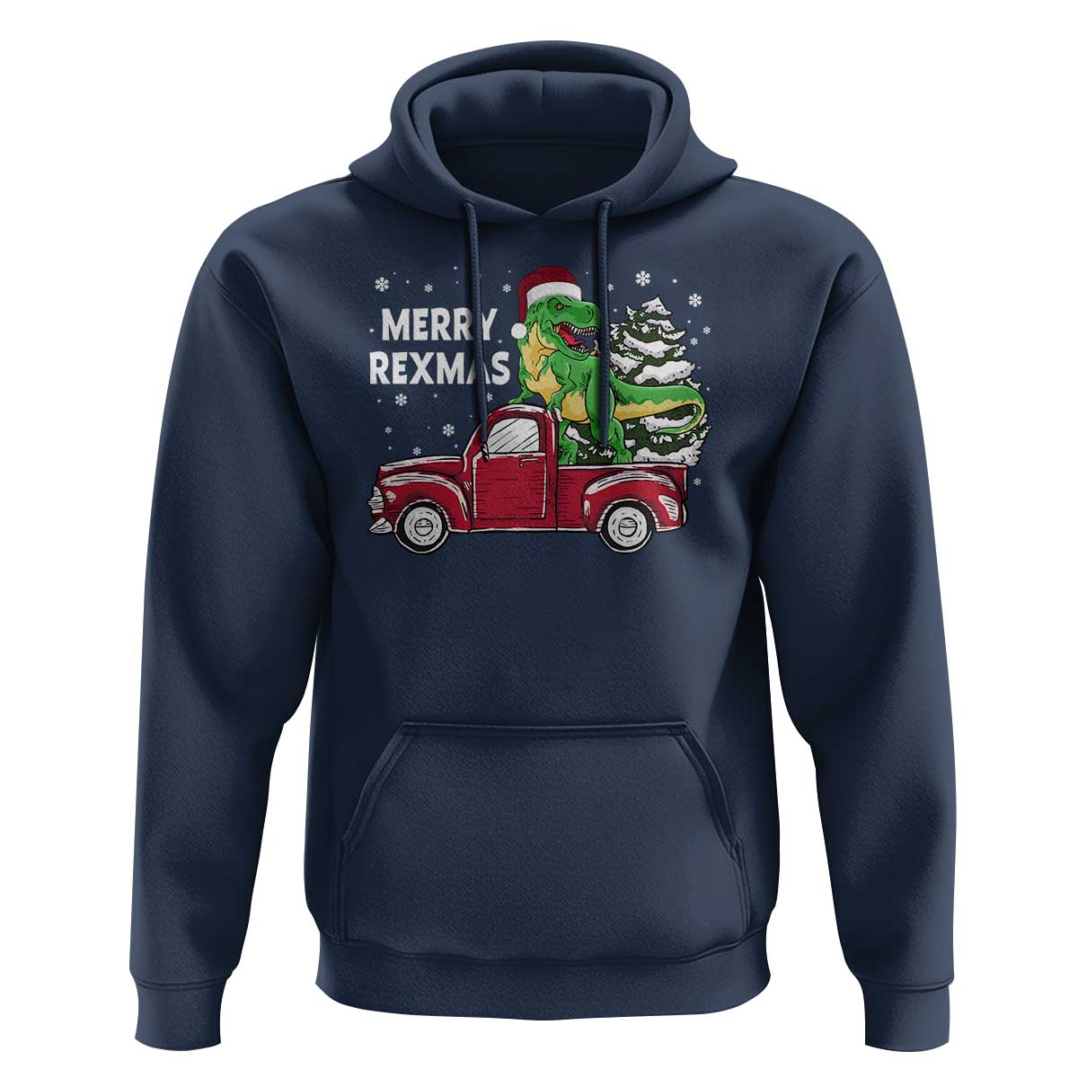 Dinosaur Christmas Tree Hoodie Merry Rexmas Xmas Pet Dino Trex Red Truck Family