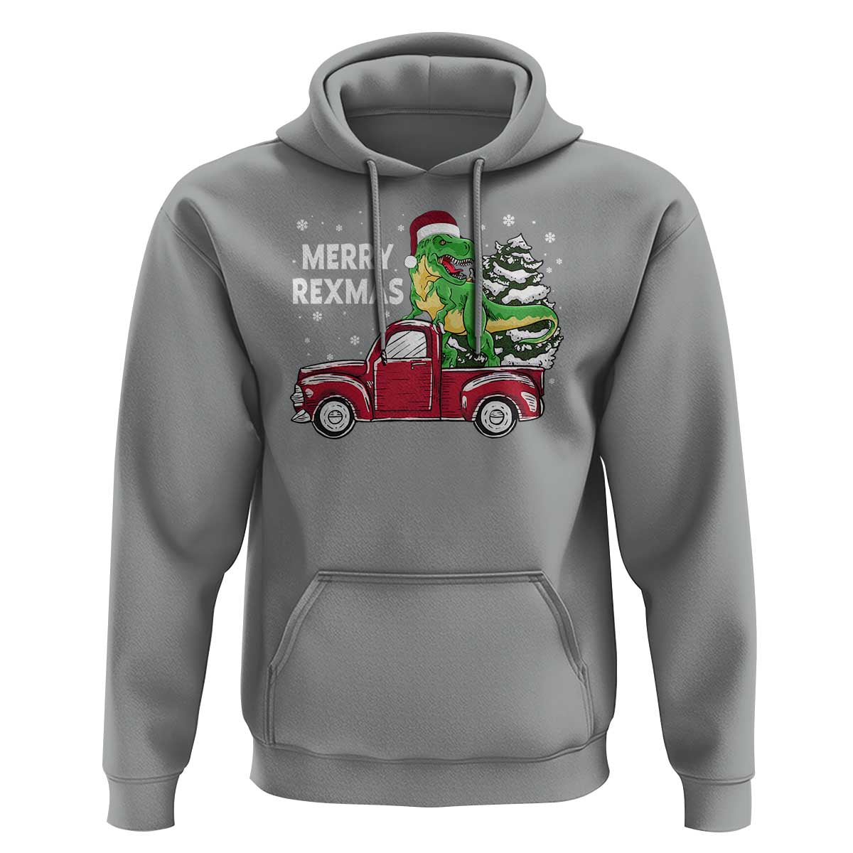 Dinosaur Christmas Tree Hoodie Merry Rexmas Xmas Pet Dino Trex Red Truck Family