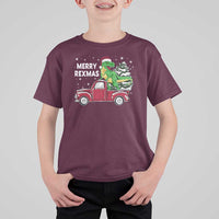 Dinosaur Christmas Tree T Shirt For Kid Merry Rexmas Xmas Pet Dino Trex Red Truck Family - Wonder Print Shop