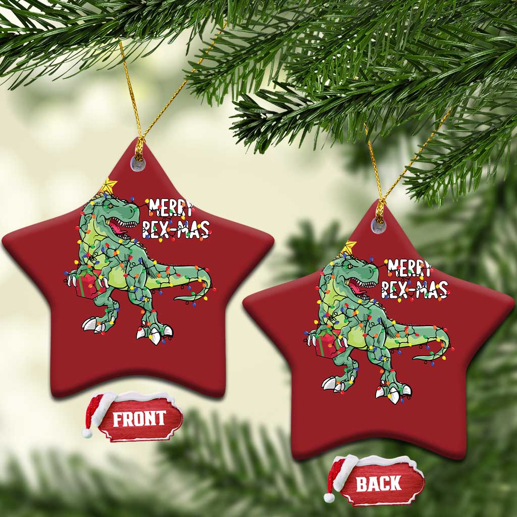 Dinosaur Xmas Tree Rex Christmas Ornament Merry Rex-Mas Xmas Pet Dino Trex - Wonder Print Shop