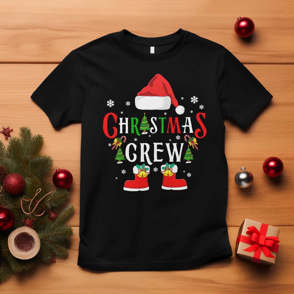 Christmas Crew T Shirt Merry and Bright Christmas Shirt Xmas - Wonder Print Shop