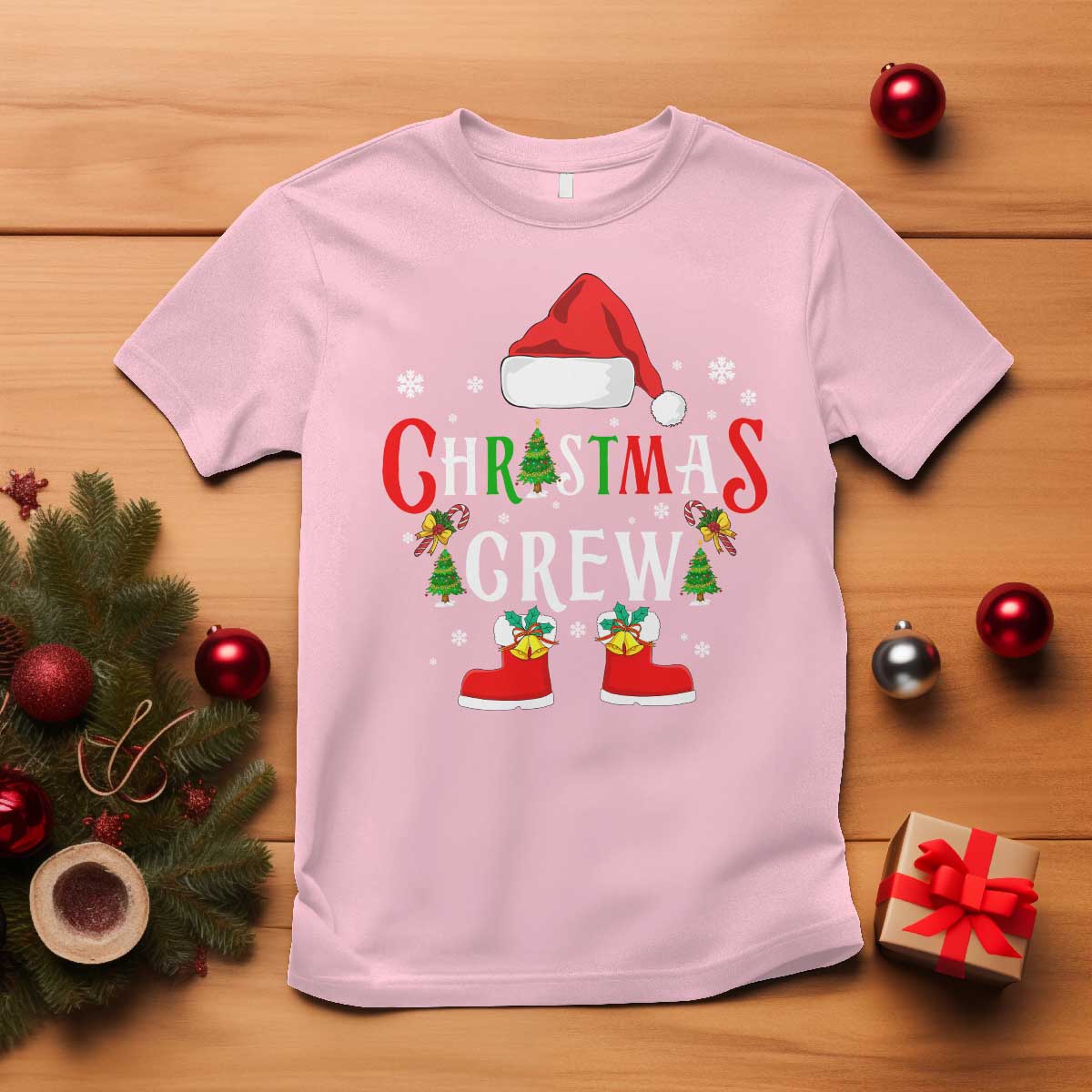Christmas Crew T Shirt Merry and Bright Christmas Shirt Xmas - Wonder Print Shop