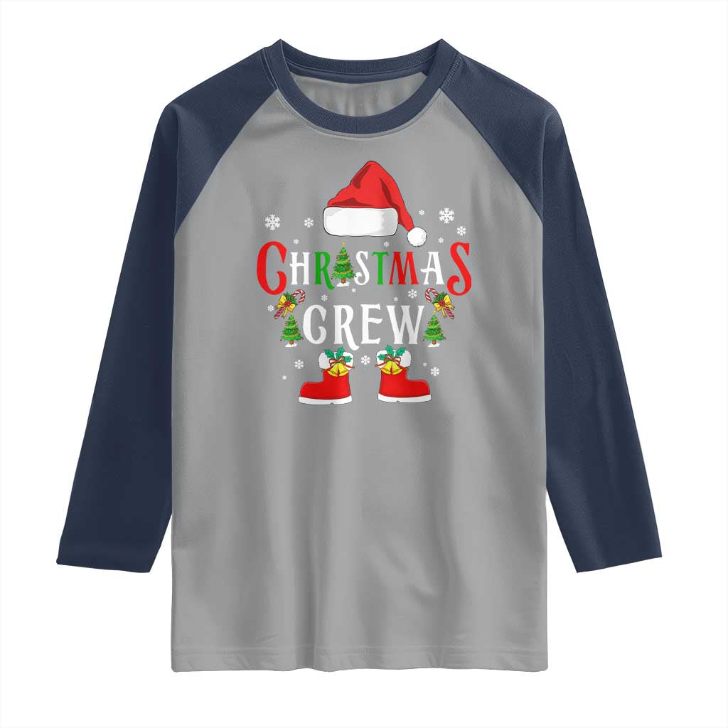 Christmas Crew Raglan Shirt Merry and Bright Christmas Shirt Xmas