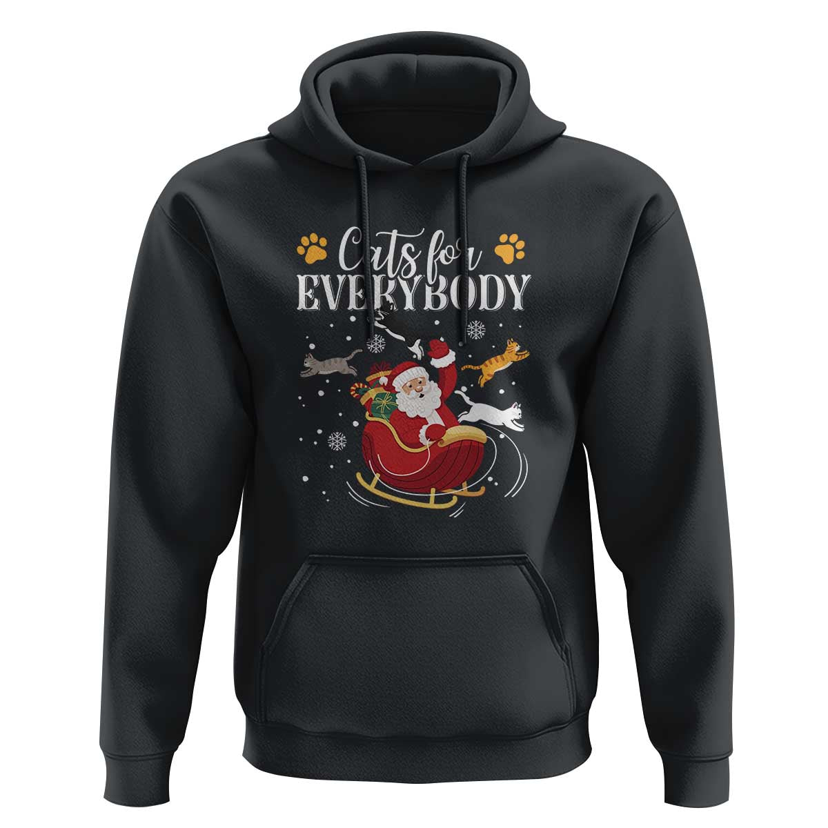 Christmas Cat Lover Hoodie Cats For Everybody Funny Xmas