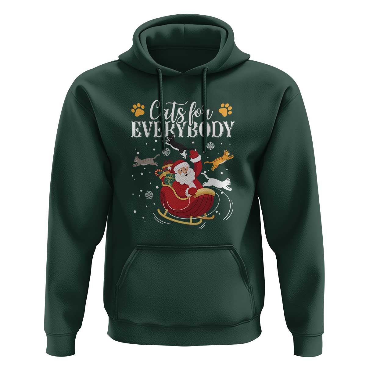 Christmas Cat Lover Hoodie Cats For Everybody Funny Xmas