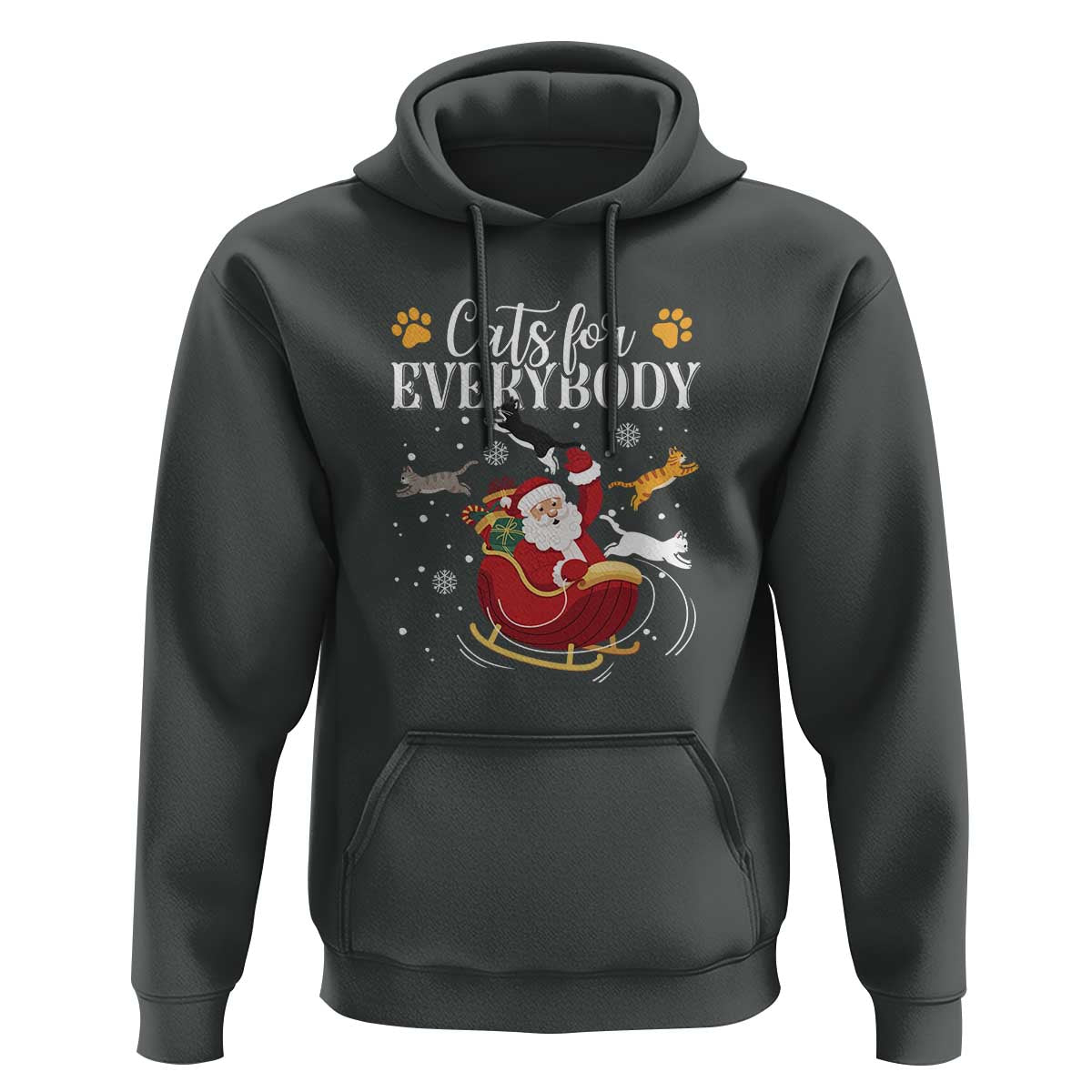 Christmas Cat Lover Hoodie Cats For Everybody Funny Xmas