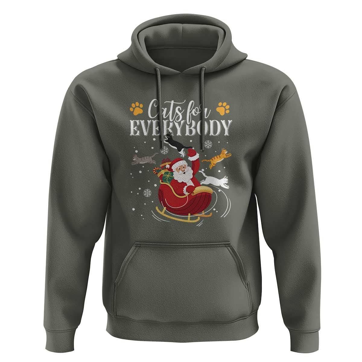 Christmas Cat Lover Hoodie Cats For Everybody Funny Xmas