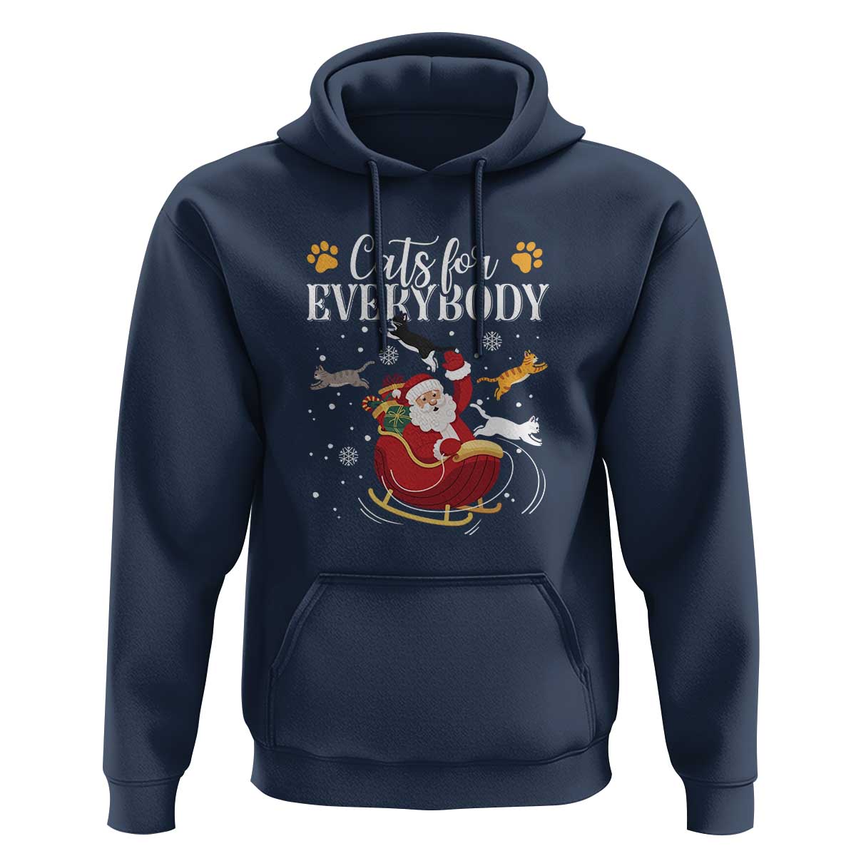 Christmas Cat Lover Hoodie Cats For Everybody Funny Xmas