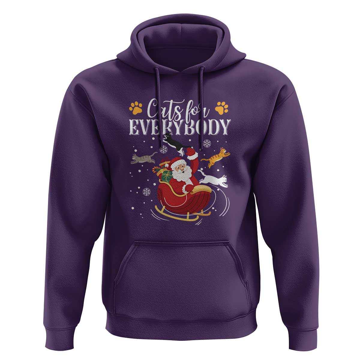 Christmas Cat Lover Hoodie Cats For Everybody Funny Xmas