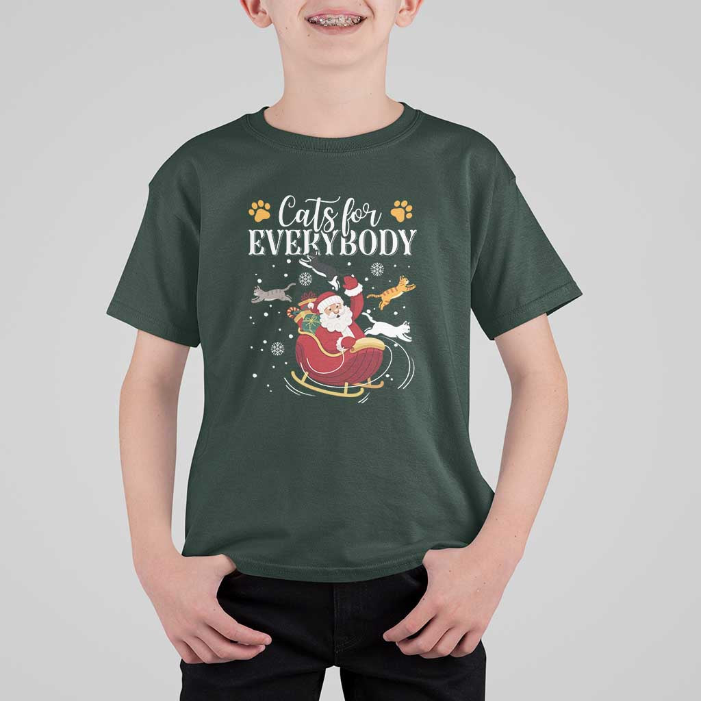Christmas Cat Lover T Shirt For Kid Cats For Everybody Funny Xmas - Wonder Print Shop
