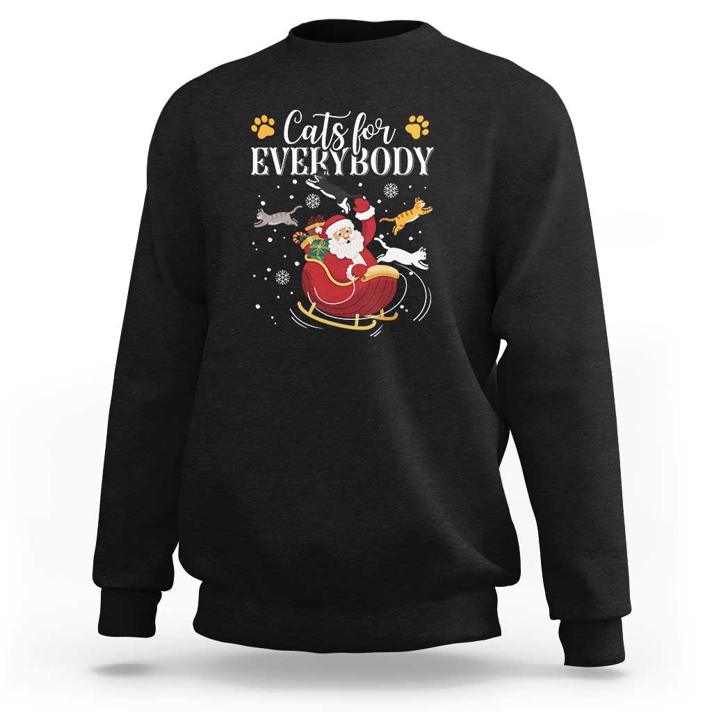 Christmas Cat Lover Sweatshirt Cats For Everybody Funny Xmas - Wonder Print Shop