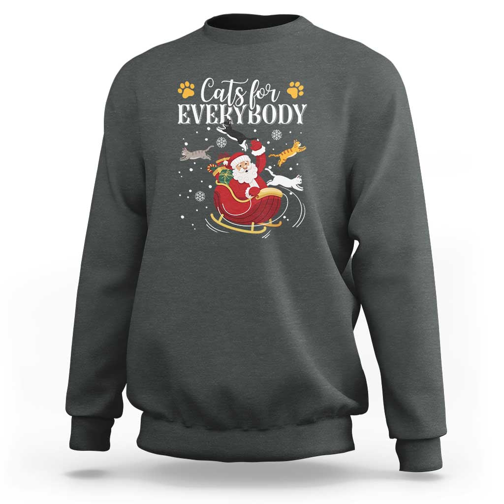 Christmas Cat Lover Sweatshirt Cats For Everybody Funny Xmas - Wonder Print Shop