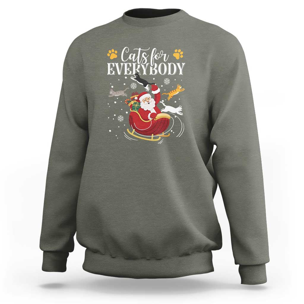 Christmas Cat Lover Sweatshirt Cats For Everybody Funny Xmas - Wonder Print Shop