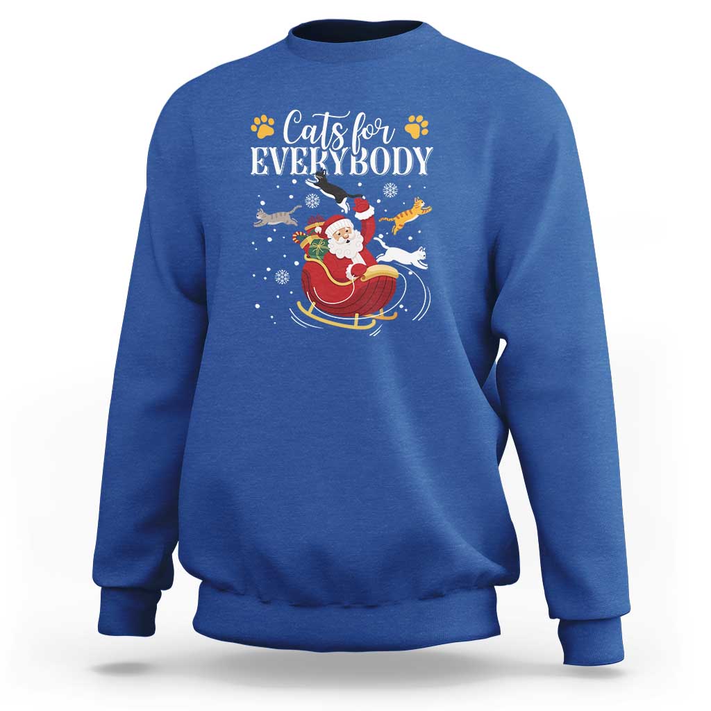 Christmas Cat Lover Sweatshirt Cats For Everybody Funny Xmas - Wonder Print Shop