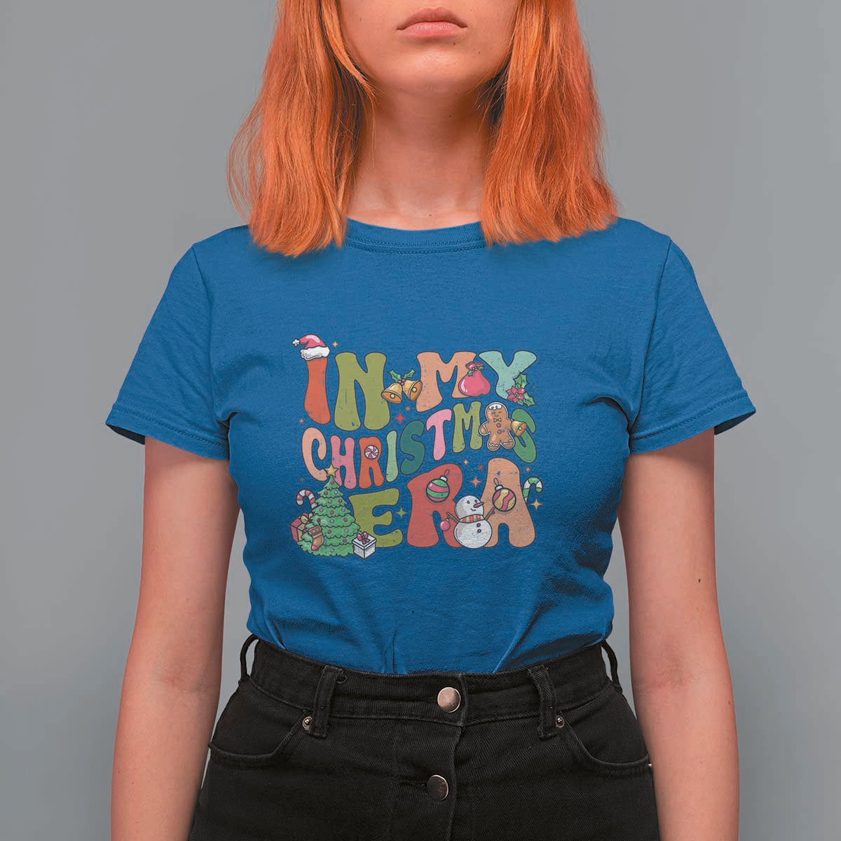 In My Christmas Era T Shirt For Women Cute Groovy Holiday Xmas - Wonder Print Shop