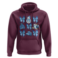 Coquette Bow Christmas Hoodie Cozy Winter Xmas Gift Blue Holiday