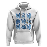 Coquette Bow Christmas Hoodie Cozy Winter Xmas Gift Blue Holiday