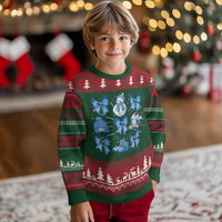 Coquette Bow Ugly Christmas Sweater Cozy Winter Xmas Gift Blue Holiday - Wonder Print Shop