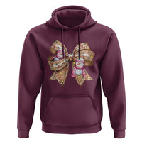 Gingerbread Coquette Bow Christmas Hoodie Cute Snowman Girly Xmas Gifts For Her