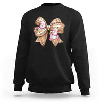 Gingerbread Coquette Bow Christmas Sweatshirt Cute Snowman Girly Xmas Gifts For Her - Wonder Print Shop