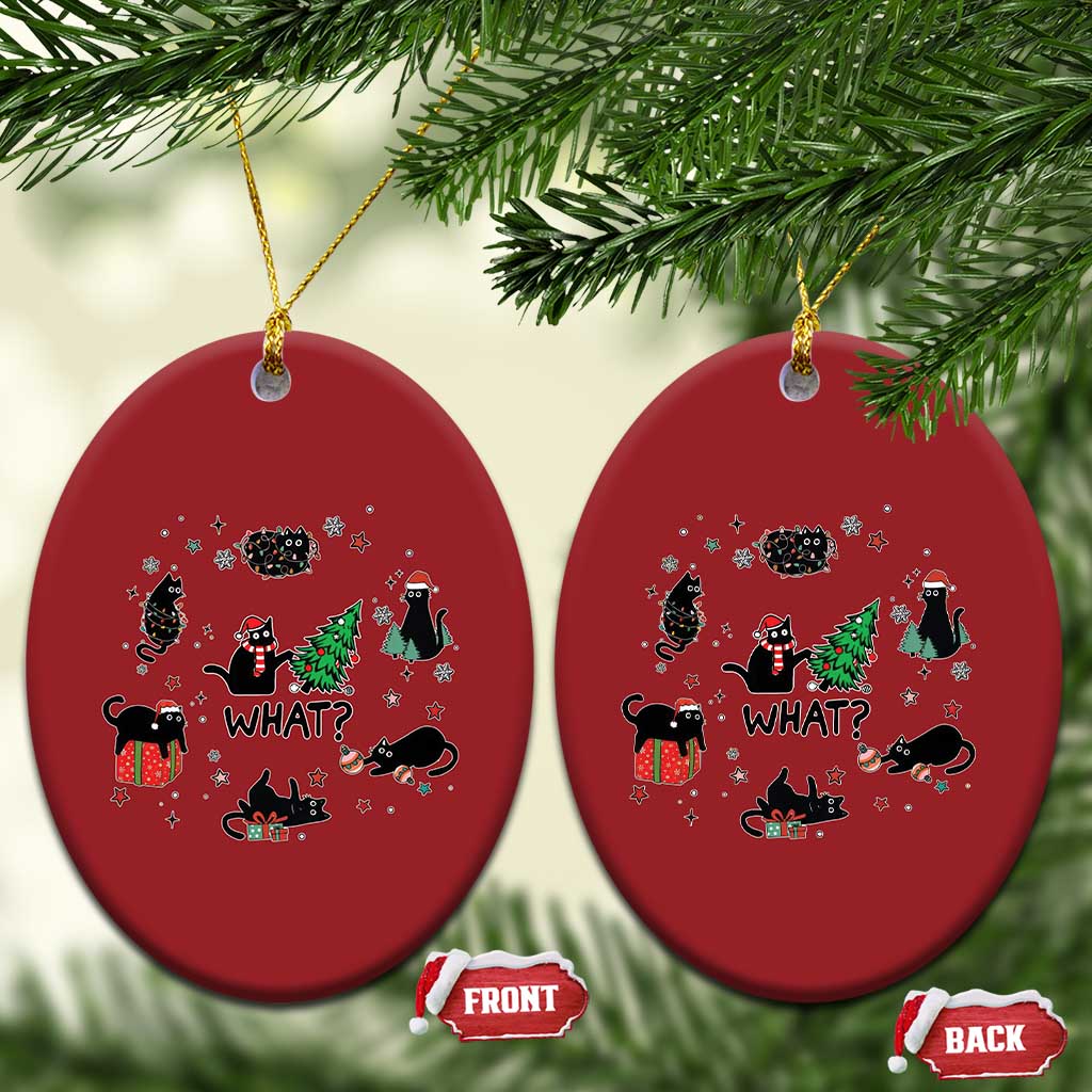 Cute Cat Xmas Christmas Ornament What? Funny Meowy Catmas Gift For New Year - Wonder Print Shop