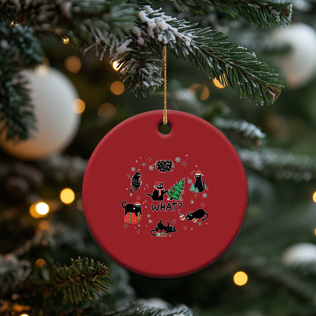 Cute Cat Xmas Christmas Ornament What? Funny Meowy Catmas Gift For New Year - Wonder Print Shop