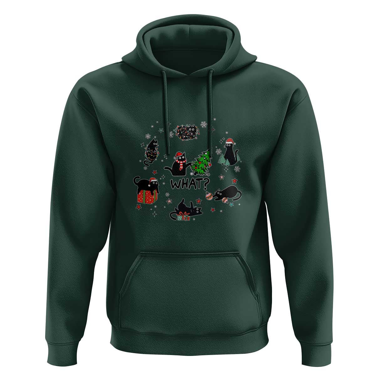 Cute Cat Christmas Hoodie What? Funny Meowy Catmas Gift For New Year TS10