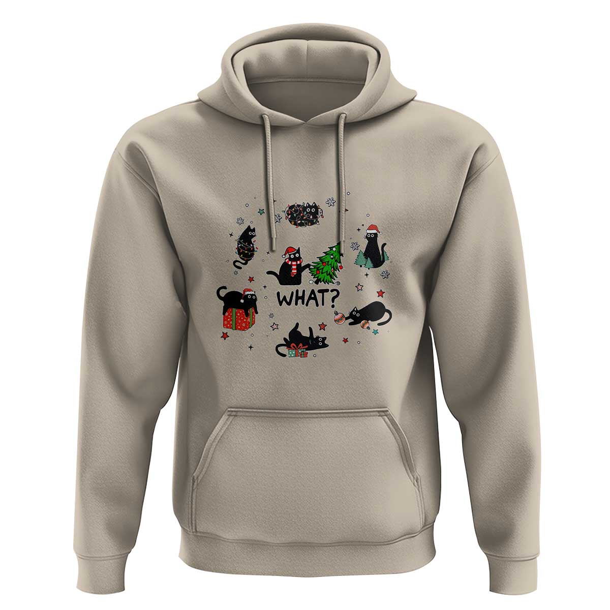 Cute Cat Christmas Hoodie What? Funny Meowy Catmas Gift For New Year TS10