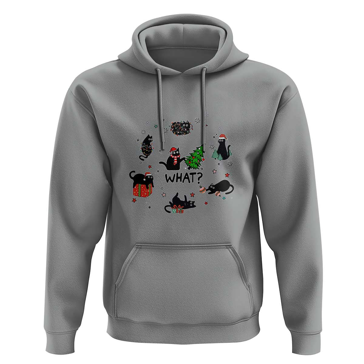 Cute Cat Christmas Hoodie What? Funny Meowy Catmas Gift For New Year TS10