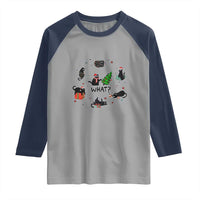 Cute Cat Christmas Raglan Shirt What? Funny Meowy Catmas Gift For New Year