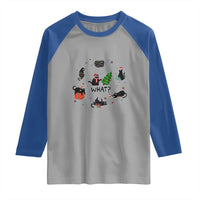 Cute Cat Christmas Raglan Shirt What? Funny Meowy Catmas Gift For New Year