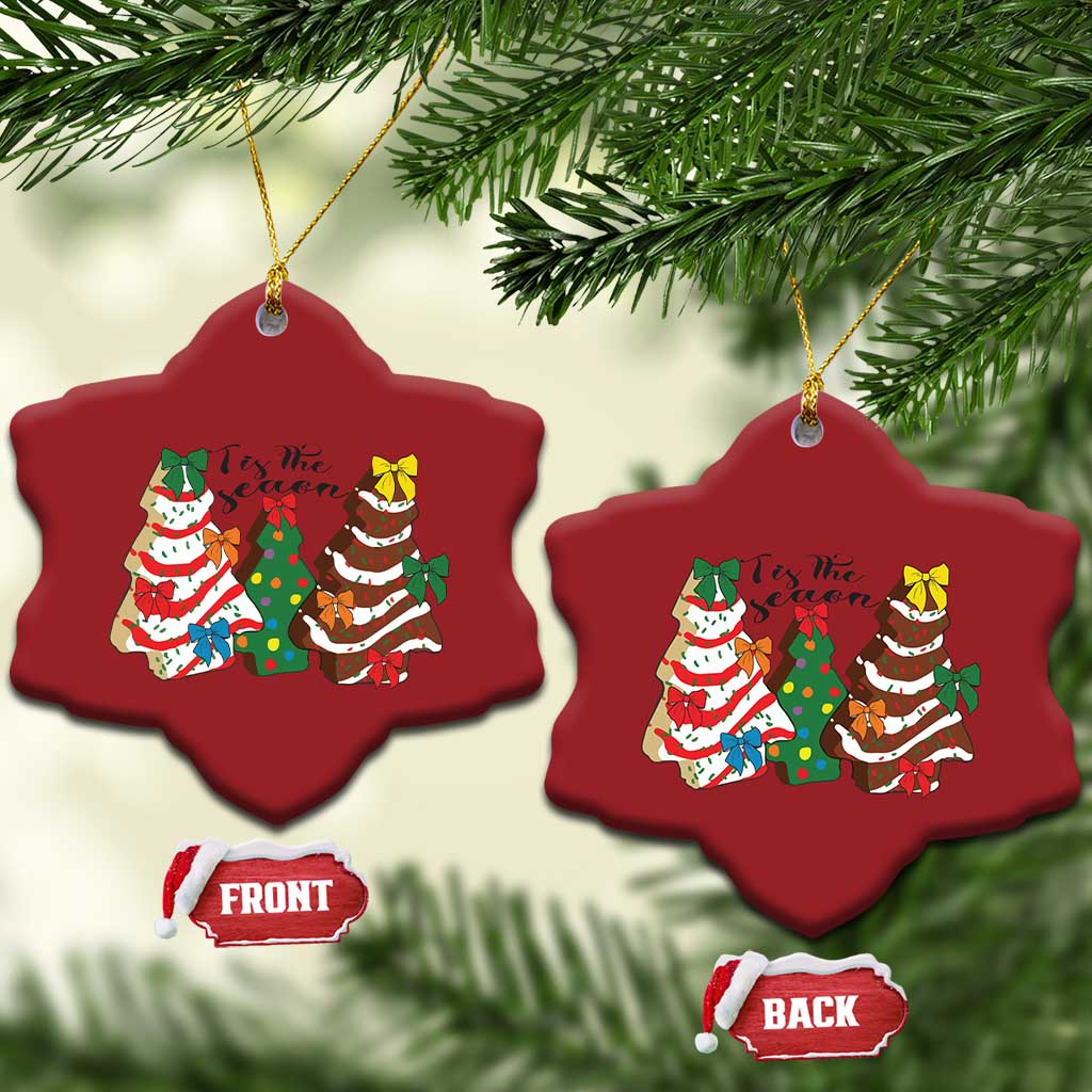 Xmas Cake Tree Bow Christmas Ornament Tis The Season - Wonder Print Shop