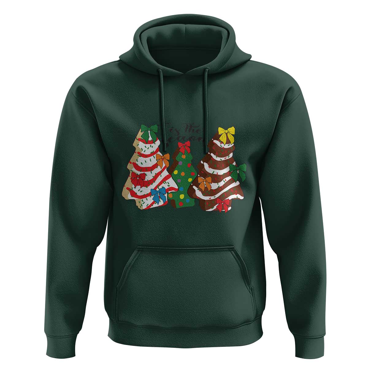 Christmas Cake Tree Bow Hoodie Tis The Season