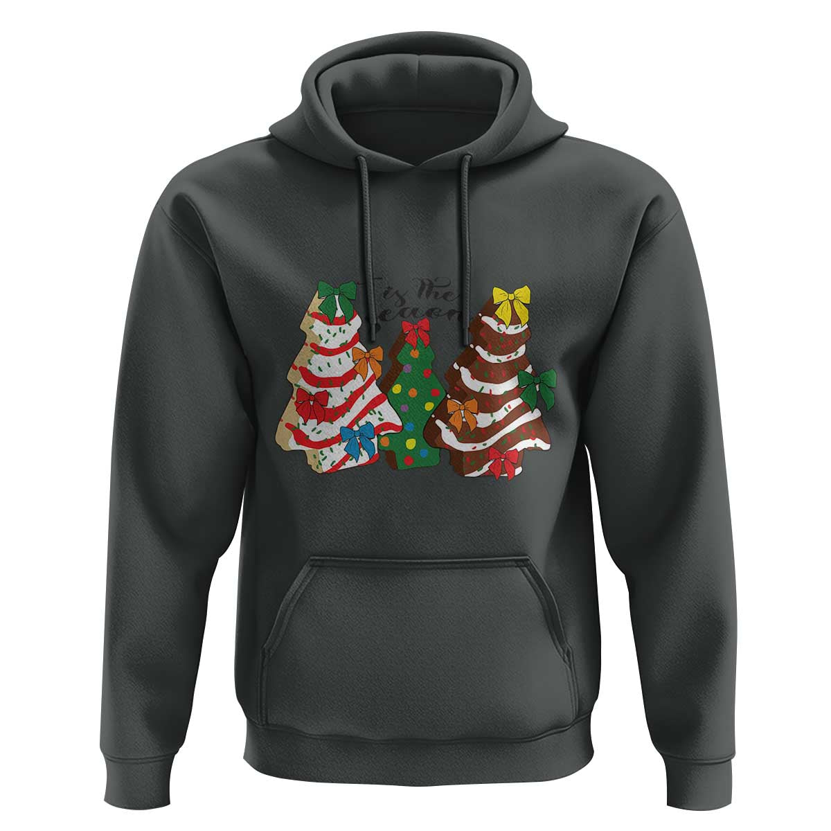 Christmas Cake Tree Bow Hoodie Tis The Season