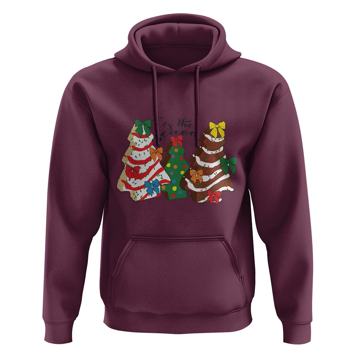 Christmas Cake Tree Bow Hoodie Tis The Season