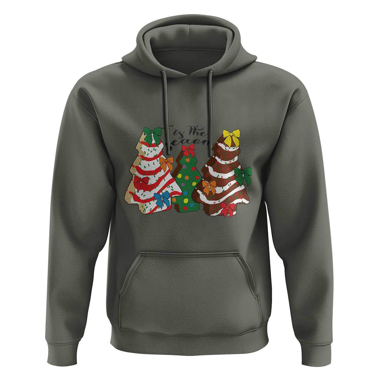 Christmas Cake Tree Bow Hoodie Tis The Season