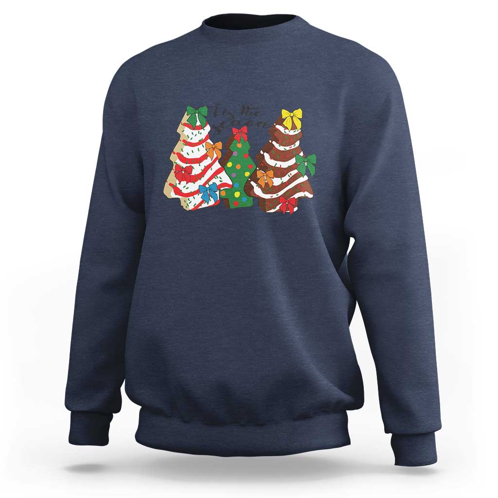 Christmas Cake Tree Bow Sweatshirt Tis The Season - Wonder Print Shop