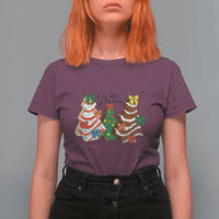 Christmas Cake Tree Bow T Shirt For Women Tis The Season - Wonder Print Shop