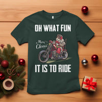 Funny Christmas Motorcycle Santa T Shirt Oh What Fun It Is To Ride Motorbike Rider Xmas Gift - Wonder Print Shop