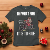 Funny Christmas Motorcycle Santa T Shirt Oh What Fun It Is To Ride Motorbike Rider Xmas Gift - Wonder Print Shop