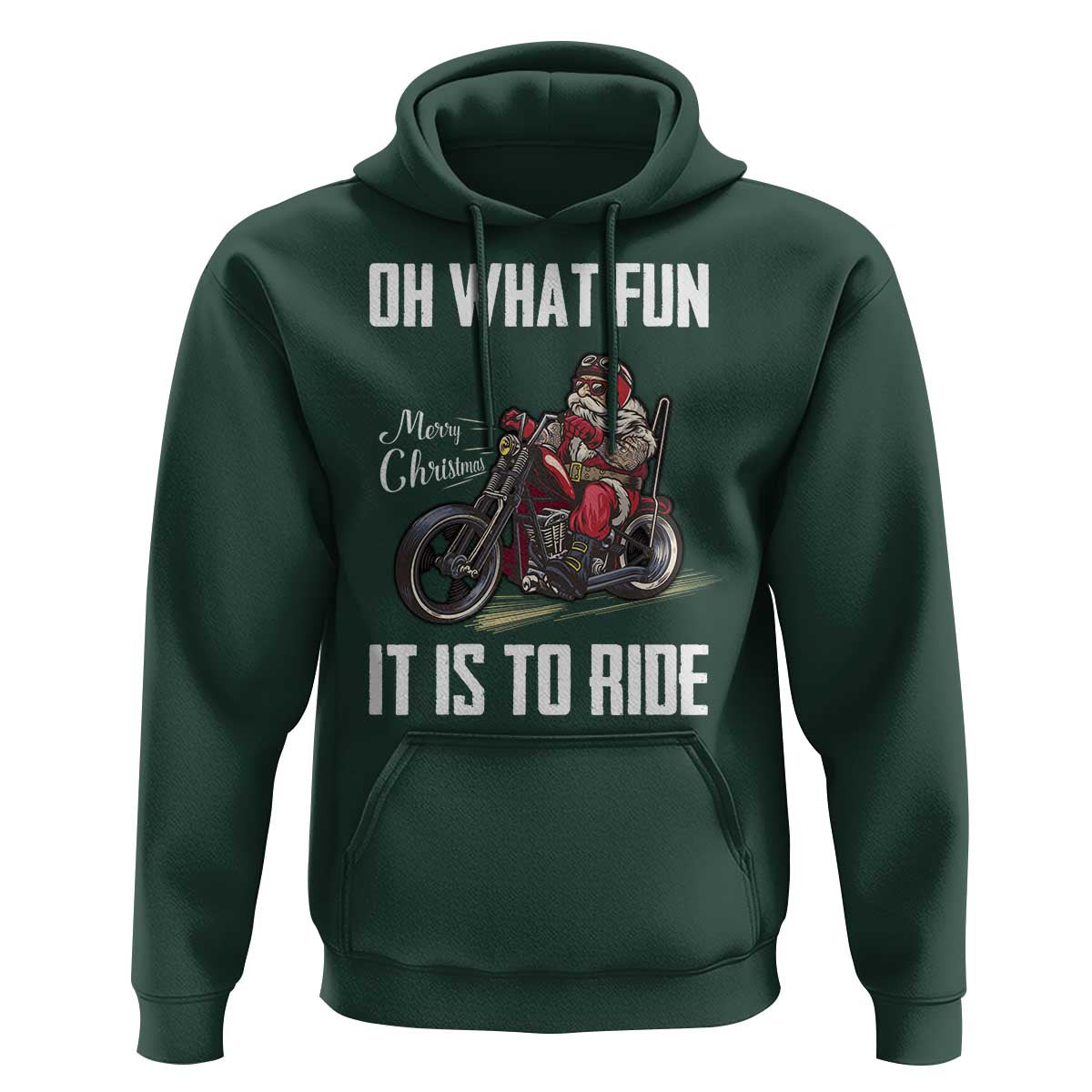 Funny Christmas Motorcycle Santa Hoodie Oh What Fun It Is To Ride Motorbike Rider Xmas Gift