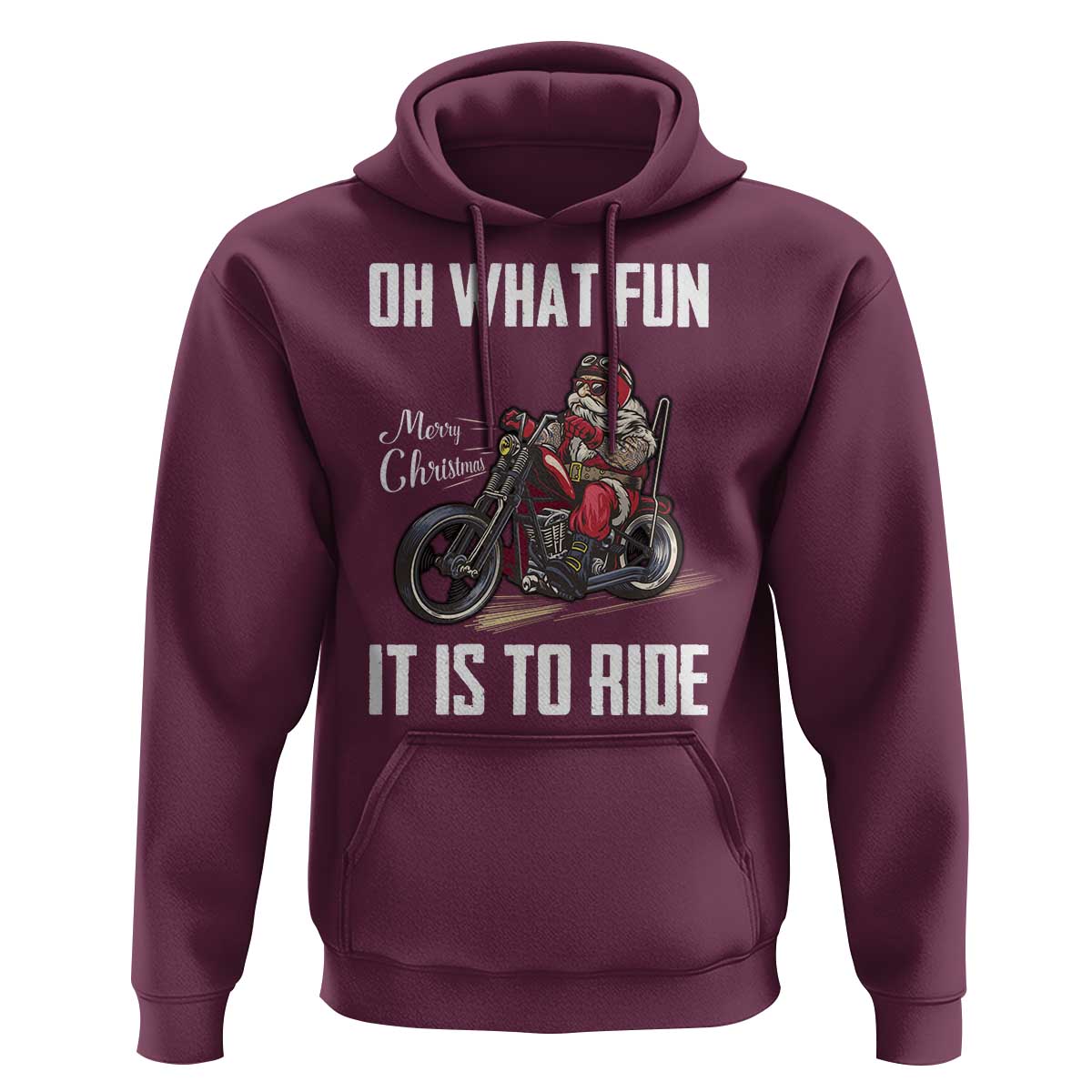 Funny Christmas Motorcycle Santa Hoodie Oh What Fun It Is To Ride Motorbike Rider Xmas Gift