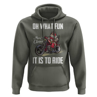 Funny Christmas Motorcycle Santa Hoodie Oh What Fun It Is To Ride Motorbike Rider Xmas Gift